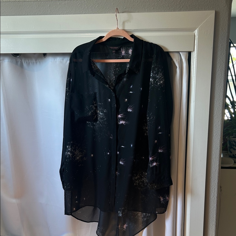 Anna Scholz Black and White Button Down Shirt